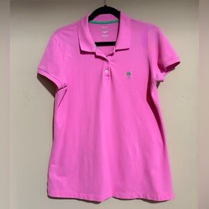 Lilly Pulitzer Pink Polo Shirt size Large
